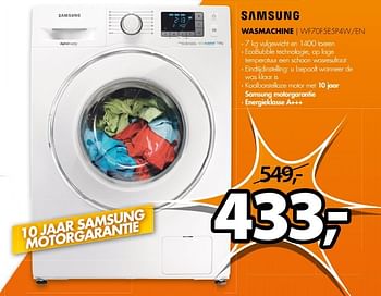 Aanbiedingen Samsung wasmachine wf70f5e5p4w-en - Samsung - Geldig van 31/10/2016 tot 06/11/2016 bij Expert