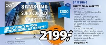 Aanbiedingen Samsung curved suhd smart tv ue55ks9000 - Samsung - Geldig van 31/10/2016 tot 06/11/2016 bij Expert