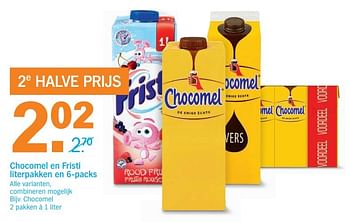 Aanbiedingen Chocomel en fristi literpakken en 6-packs - Huismerk - Albert Heijn - Geldig van 31/10/2016 tot 06/11/2016 bij Albert Heijn