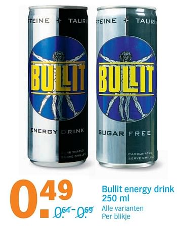 Aanbiedingen Bullit energy drink - Bullit - Geldig van 31/10/2016 tot 06/11/2016 bij Albert Heijn