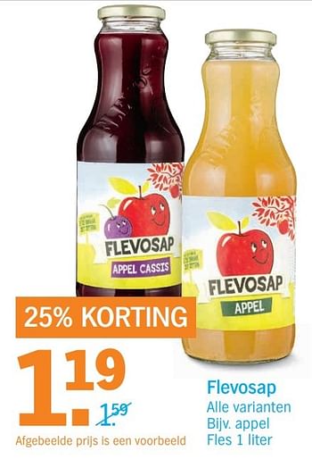 Aanbiedingen Flevosap alle varianten - Flevosap - Geldig van 31/10/2016 tot 06/11/2016 bij Albert Heijn