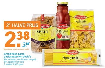 Aanbiedingen Grand`italia pasta, pastasauzen en pesto`s - grand’italia - Geldig van 31/10/2016 tot 06/11/2016 bij Albert Heijn