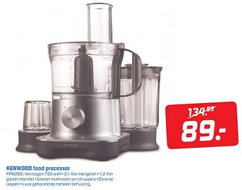 Aanbiedingen Kenwood food processor fpm260 - Kenwood - Geldig van 31/10/2016 tot 06/11/2016 bij BCC