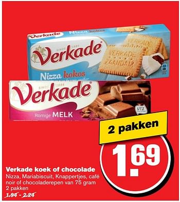 Aanbiedingen Verkade koek of chocolade - Verkade - Geldig van 02/11/2016 tot 08/11/2016 bij Hoogvliet