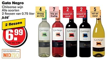 Aanbiedingen Gato negro - Rode wijnen - Geldig van 02/11/2016 tot 08/11/2016 bij Hoogvliet