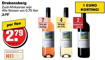 Aanbiedingen Drakensberg - Rosé wijnen - Geldig van 02/11/2016 tot 08/11/2016 bij Hoogvliet