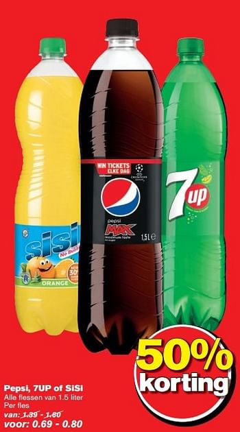 Aanbiedingen Pepsi, 7up of sisi - Huismerk - Hoogvliet - Geldig van 02/11/2016 tot 08/11/2016 bij Hoogvliet