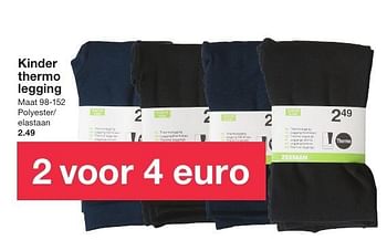 Aanbiedingen Kinder thermo legging - Huismerk - Zeeman  - Geldig van 05/11/2016 tot 11/11/2016 bij Zeeman