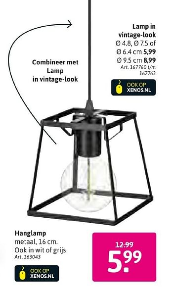 Aanbiedingen Hanglamp - Huismerk - Xenos - Geldig van 24/10/2016 tot 06/11/2016 bij Xenos