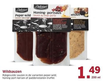 Aanbiedingen Wildsauzen - Delicieux - Geldig van 31/10/2016 tot 06/11/2016 bij Lidl