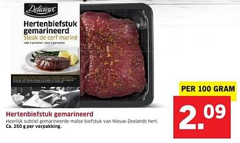 Aanbiedingen Hertenbiefstuk gemarineerd - Delicieux - Geldig van 31/10/2016 tot 06/11/2016 bij Lidl