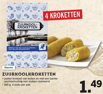 Aanbiedingen Zuurkoolkroketten - Huismerk - Lidl - Geldig van 31/10/2016 tot 06/11/2016 bij Lidl
