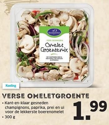 Aanbiedingen Verse omeletgroente - Saladinettes - Geldig van 31/10/2016 tot 06/11/2016 bij Lidl