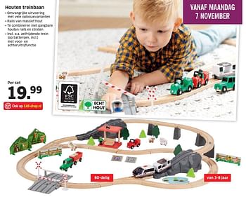 Aanbiedingen Houten treinbaan - Playtive Junior - Geldig van 31/10/2016 tot 06/11/2016 bij Lidl