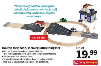 Aanbiedingen Houten treinbaan- snelweg uitbreidingsset - Playtive Junior - Geldig van 31/10/2016 tot 06/11/2016 bij Lidl