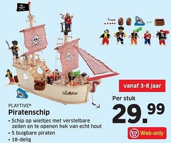 Aanbiedingen Piratenschip - Playtive Junior - Geldig van 31/10/2016 tot 06/11/2016 bij Lidl
