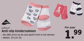 Aanbiedingen Anti-slip kindersokken - Lupilu - Geldig van 31/10/2016 tot 06/11/2016 bij Lidl