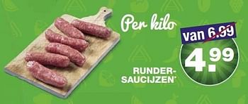 Aanbiedingen Rundersaucijzen - Huismerk - Aldi - Geldig van 02/11/2016 tot 08/11/2016 bij Aldi