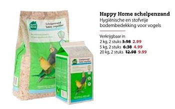 Aanbiedingen Happy home schelpenzand - Happy Home - Geldig van 28/10/2016 tot 08/11/2016 bij Pets Place