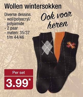 Aanbiedingen Wollen wintersokken - Huismerk - Aldi - Geldig van 02/11/2016 tot 08/11/2016 bij Aldi