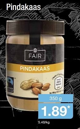 Aanbiedingen Pindakaas - Fair - Geldig van 02/11/2016 tot 08/11/2016 bij Aldi