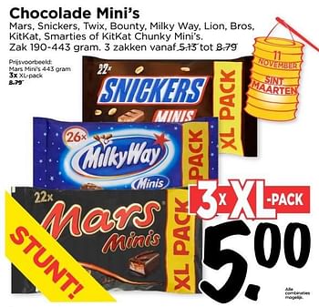 Aanbiedingen Chocolade mini`s - Mars Snacks - Geldig van 06/11/2016 tot 12/11/2016 bij Vomar