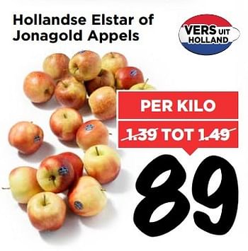 Aanbiedingen Hollandse elstar of jonagold appels - Huismerk Vomar - Geldig van 06/11/2016 tot 12/11/2016 bij Vomar