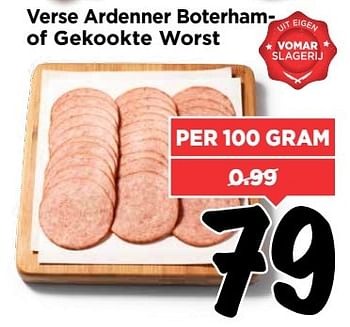 Aanbiedingen Verse ardenner boterhamof gekookte worst - Huismerk Vomar - Geldig van 06/11/2016 tot 12/11/2016 bij Vomar