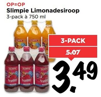 Aanbiedingen Slimpie limonadesiroop - Slimpie - Geldig van 06/11/2016 tot 12/11/2016 bij Vomar