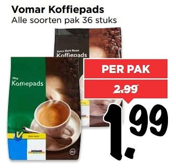 Aanbiedingen Vomar koffiepads - Huismerk Vomar - Geldig van 06/11/2016 tot 12/11/2016 bij Vomar