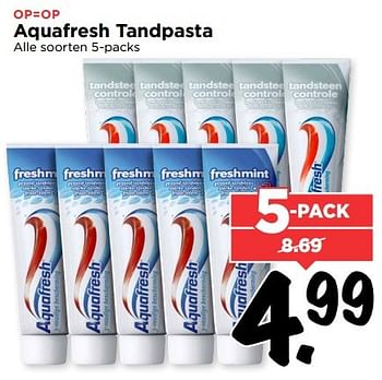 Aanbiedingen Aquafresh tandpasta - Aquafresh - Geldig van 06/11/2016 tot 12/11/2016 bij Vomar