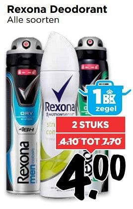 Aanbiedingen Rexona deodorant - Rexona - Geldig van 06/11/2016 tot 12/11/2016 bij Vomar