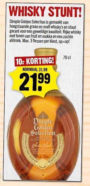 Aanbiedingen Dimple golden selection - Dimple - Geldig van 06/11/2016 tot 12/11/2016 bij Dirk III