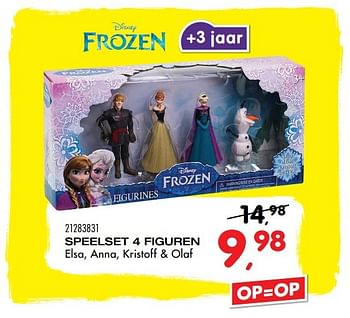 Aanbiedingen Speelset 4 figuren - Disney  Frozen - Geldig van 08/11/2016 tot 06/12/2016 bij Supra Bazar