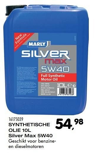 Aanbiedingen Synthetische olie 05w40 silver max - Marly - Geldig van 08/11/2016 tot 06/12/2016 bij Supra Bazar