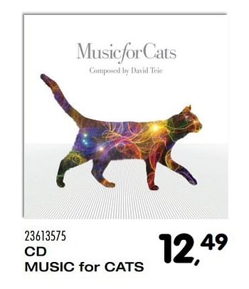 Aanbiedingen Cd music for cats - Huismerk - Supra Bazar - Geldig van 08/11/2016 tot 06/12/2016 bij Supra Bazar