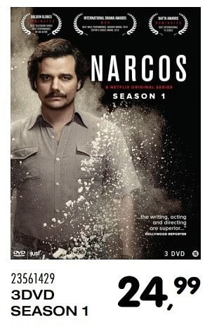 Aanbiedingen 3dvd season 1 narcos - Huismerk - Supra Bazar - Geldig van 08/11/2016 tot 06/12/2016 bij Supra Bazar