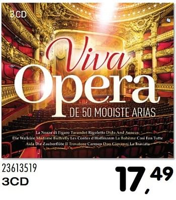 Aanbiedingen 3cd viva opera - Huismerk - Supra Bazar - Geldig van 08/11/2016 tot 06/12/2016 bij Supra Bazar