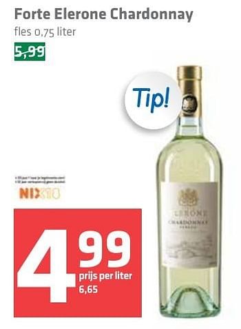 Aanbiedingen Forte elerone chardonnay - Witte wijnen - Geldig van 03/11/2016 tot 09/11/2016 bij Spar