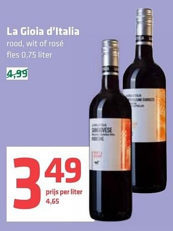 Aanbiedingen La gioia d`italia - Rode wijnen - Geldig van 03/11/2016 tot 09/11/2016 bij Spar