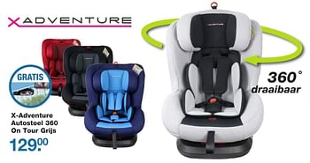 Aanbiedingen X-adventure autostoel 360 on tour grijs - Xadventure - Geldig van 21/10/2016 tot 11/11/2016 bij Baby & Tiener Megastore