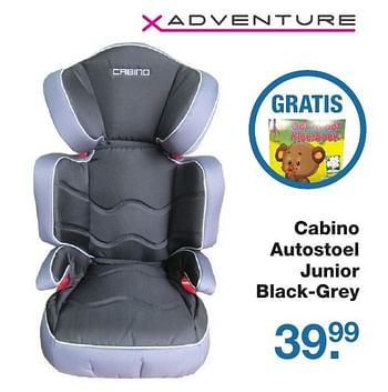 Aanbiedingen Cabino autostoel junior black-grey - Cabino - Geldig van 21/10/2016 tot 11/11/2016 bij Baby & Tiener Megastore