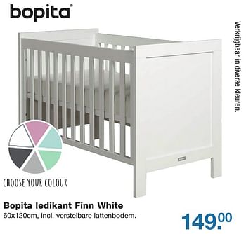 Aanbiedingen Bopita ledikant finn white - Bopita - Geldig van 21/10/2016 tot 11/11/2016 bij Baby & Tiener Megastore
