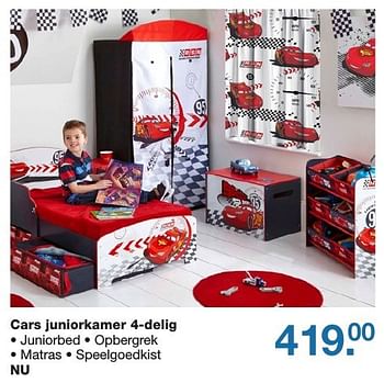 Aanbiedingen Cars juniorkamer 4-delig - Disney - Geldig van 21/10/2016 tot 11/11/2016 bij Baby & Tiener Megastore