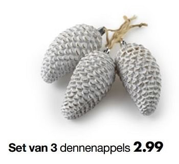 Aanbiedingen Set van 3 dennenappels - Huismerk - Multi Bazar - Geldig van 10/11/2016 tot 31/12/2017 bij Multi Bazar