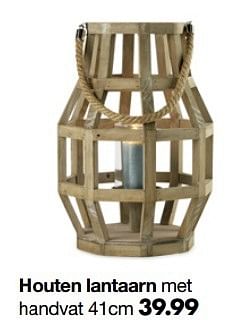Aanbiedingen Houten lantaarn - Huismerk - Multi Bazar - Geldig van 10/11/2016 tot 31/12/2017 bij Multi Bazar