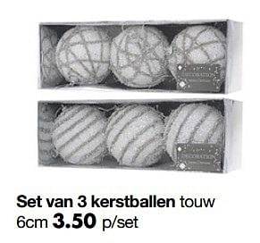 Aanbiedingen Set van 3 kerstballen - Huismerk - Multi Bazar - Geldig van 10/11/2016 tot 31/12/2017 bij Multi Bazar