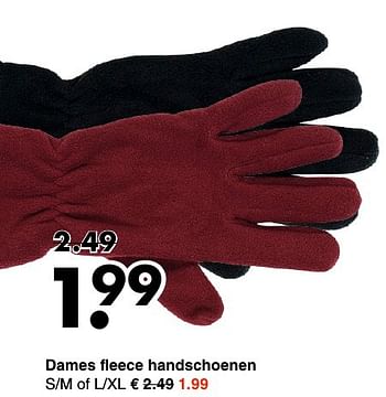 Aanbiedingen Dames fleece handschoenen - Huismerk - Wibra - Geldig van 31/10/2016 tot 12/11/2016 bij Wibra