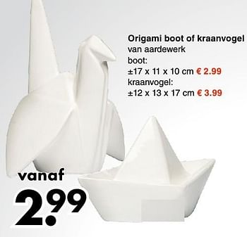 Aanbiedingen Origami boot of kraanvogel - Huismerk - Wibra - Geldig van 31/10/2016 tot 12/11/2016 bij Wibra
