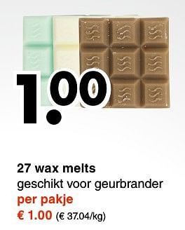 Aanbiedingen 27 wax melts - Huismerk - Wibra - Geldig van 31/10/2016 tot 12/11/2016 bij Wibra